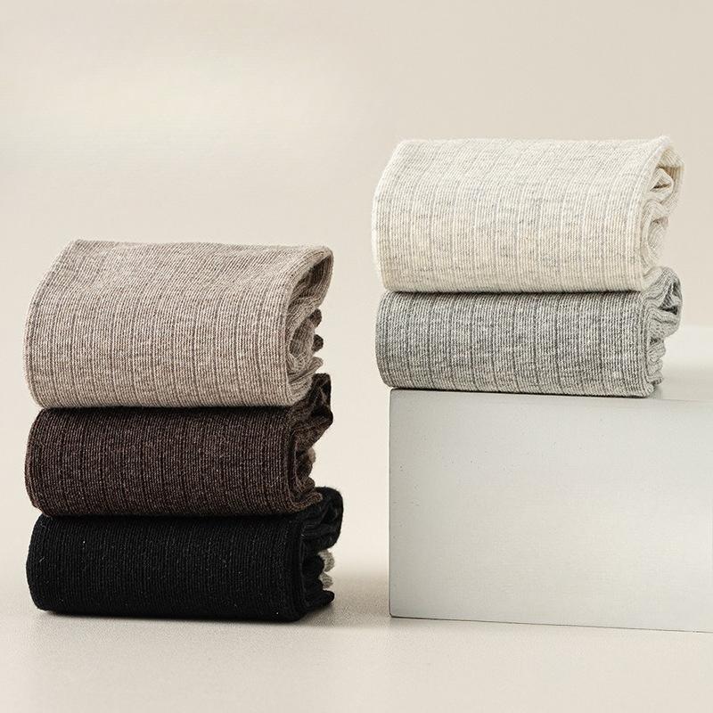 Женские осенне-зимние носки до середины икры, цветные хлопковые носки, бесшовные длинные махровые носки до икры и послеродовые носки