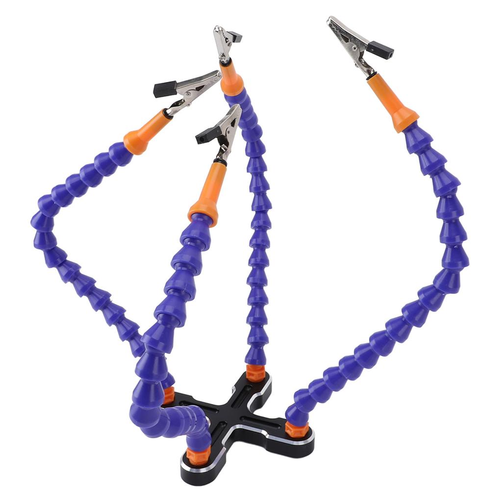 Soldering Helping Hands 4 Flexible Arms Aluminum Alloy Base Third Hand Tools with 4pcs Clips for Assembly Repair Modeling Jewelry Making