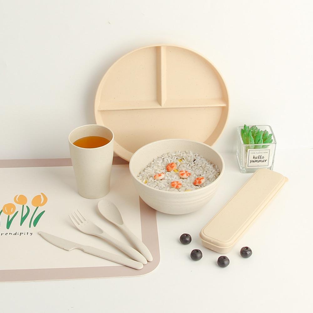 3 сетки, круглая разделенная тарелка, многоразовая тарелка с отделением, кухонная посуда, поднос для еды, завтрак