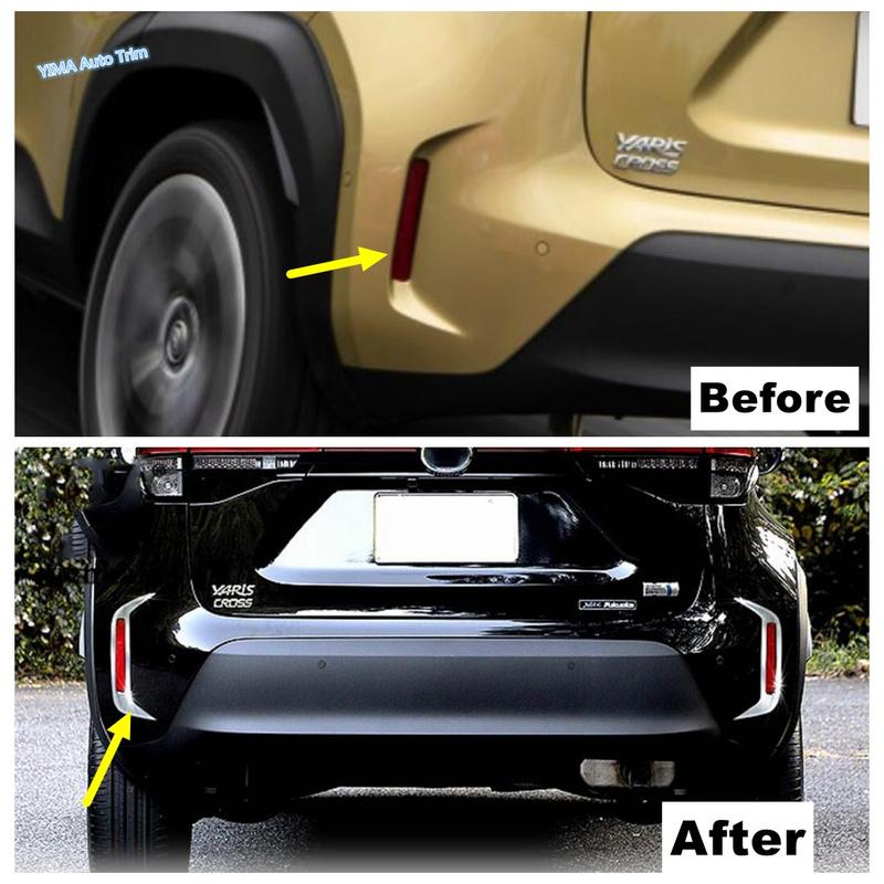 Car Styling For Toyota Yaris Cross Rear Fog light Lamp Cover Trim Foglamp Frame Sticker Exterior Accessories