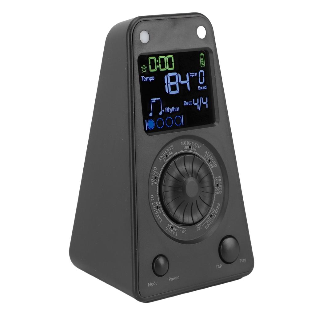 Digital Metronome 10 Tones Electronic Metronome BT Speaker for Piano Violin Ukulele Guitar Black