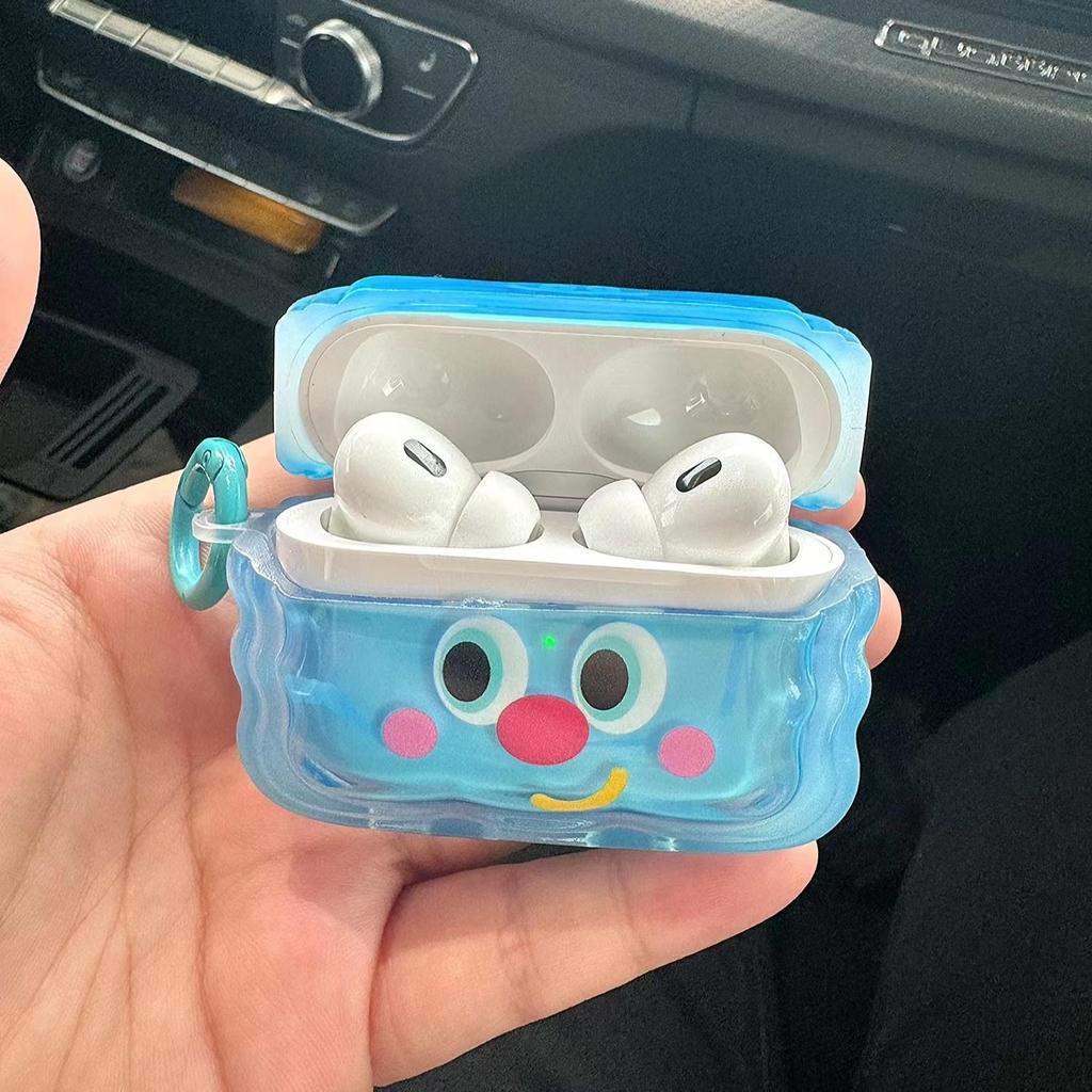 Милый забавный чехол для наушников AirPods AirPod 2 3, прозрачный чехол с мультяшным рисунком и кольцом для ключей, мягкий силиконовый чехол для AirPods Pro