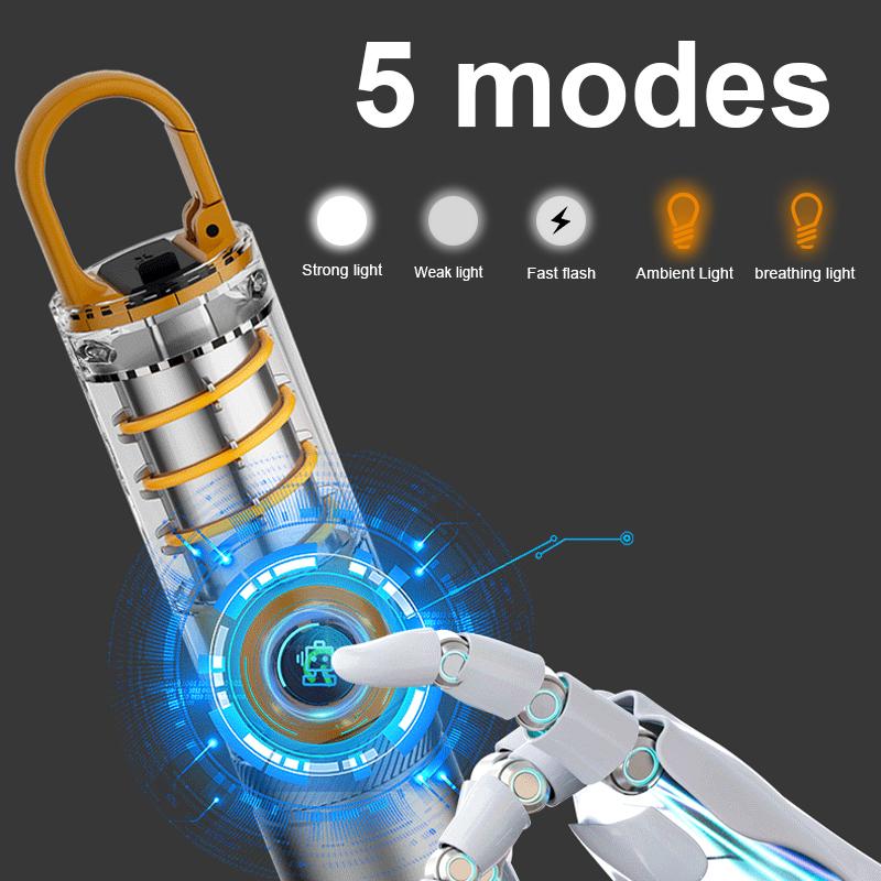 Портативный фонарик с двумя лампами, дышащий фонарик, масштабируемый фонарь, водонепроницаемый фонарик, уличные фонари для кемпинга, мощный прожектор