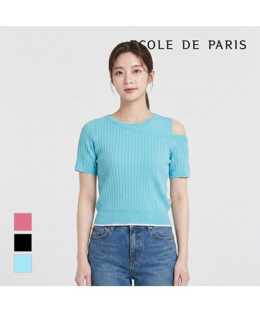 ECOLEDEPARIS Shoulder Cutout Short Sleeve Knit_Rb35Kkcm37Z