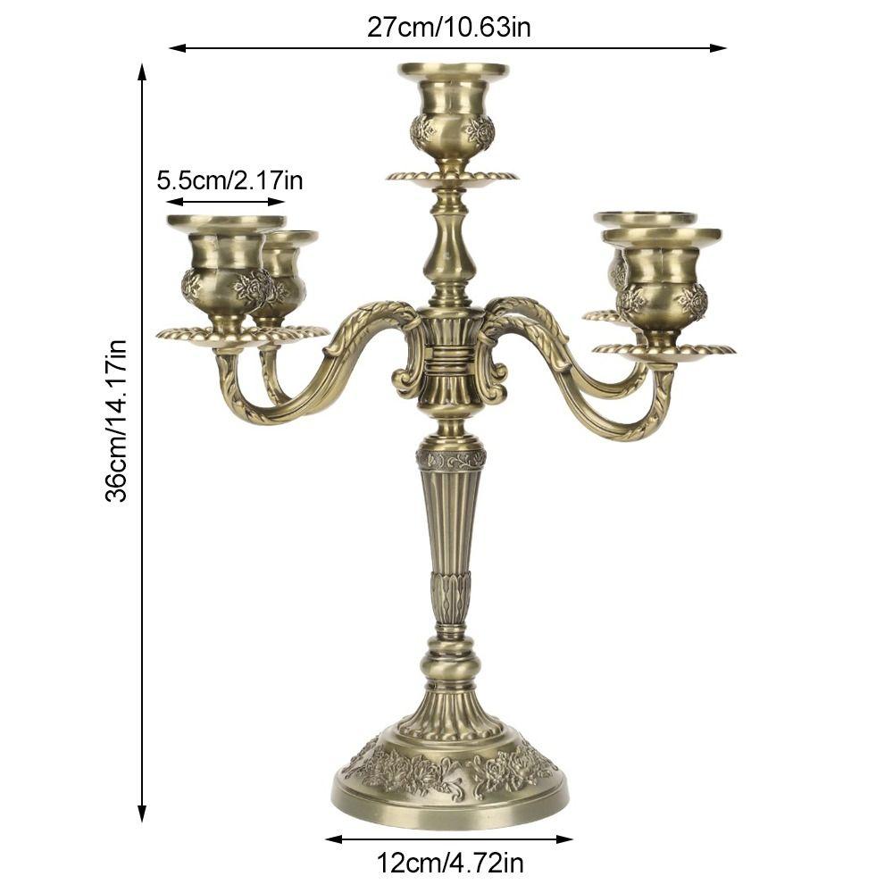 14.17 Inch Tall Metal Candelabra Bronze Candlestick Holder Church Decoration