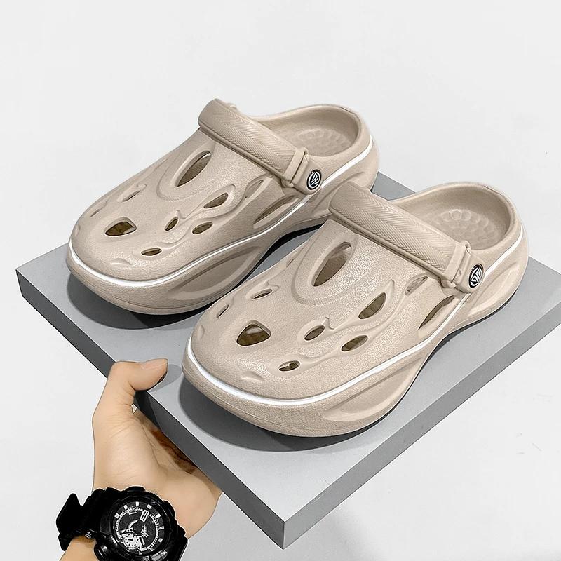 Fashion 2025 Men Shoes Slippers Men Garden Flat Sandals Platform Sandals Man Summer Sandals Male Sneakers Outdoor Flip Flops Home Clogs
