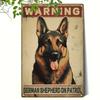 Винтажная жестяная табличка «Немецкая овчарка на дежурстве» тон D Предупреждение Ретро Рустик Металлическое настенное украшение для дома Двора Любителей собак Патрио