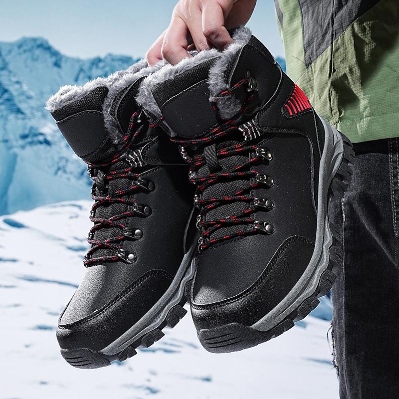 Men Winter Snow Boots Fashion Waterproof Sneakers Super Warm Brand Boots Outdoor Male Plush Hiking Boots Work Shoes Size 39-48