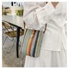 Summer New Rainbow Straw Woven Mini Bag Women's Woven Shoulder Crossbody Mobile Phone Bag