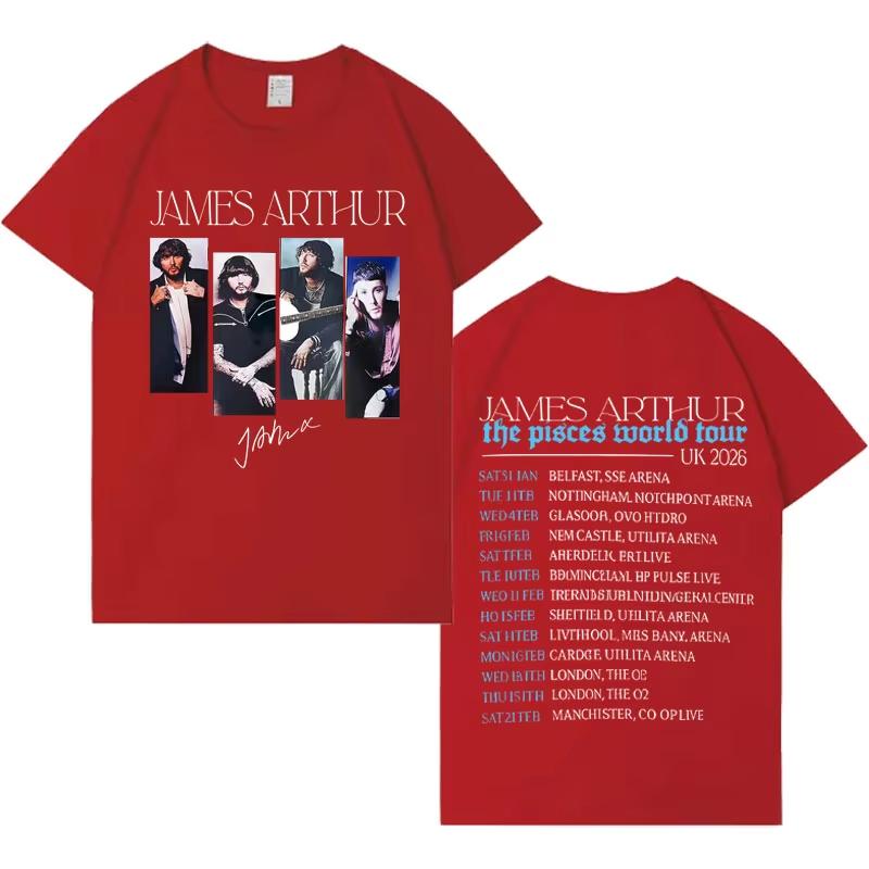 2026 Singer James Arthur Men Women T Shirt Fashion New Album Casual Hip Hop T-Shirts Hip Hop High Quality Cozy Short Sleeve Unisex Loose Tee Tops