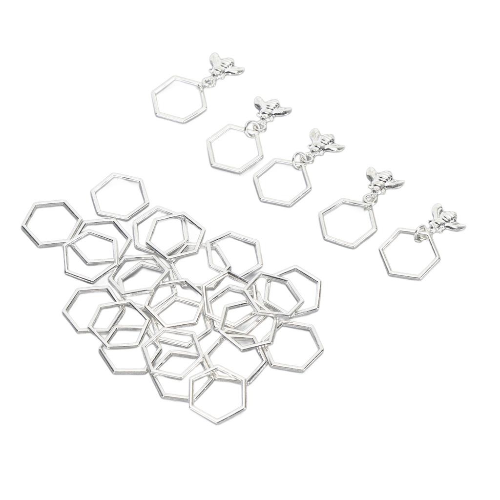 30 шт. маркеры для вязания крючком металлические шестигранные маркеры для ткачества, рукоделия, ткани, одежды