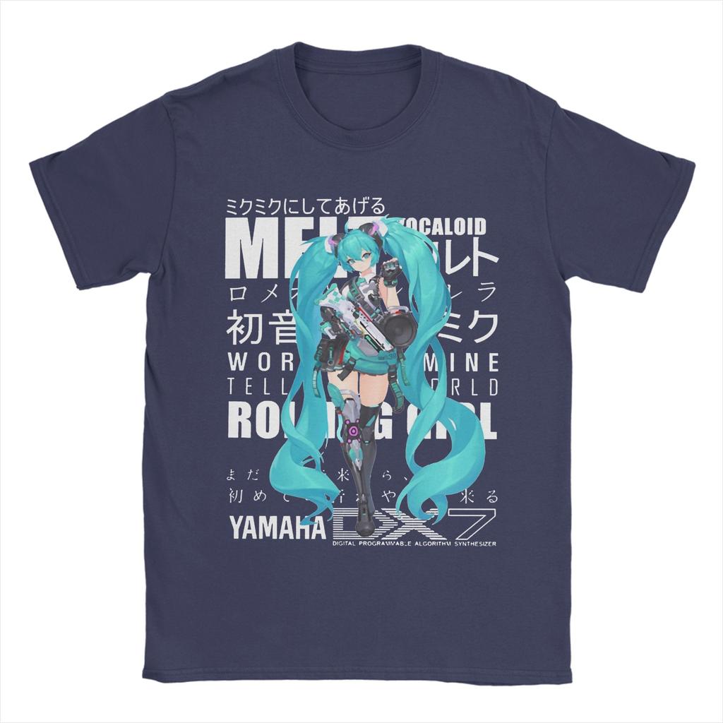 Мужская футболка Hatsune Miku Vocaloid Girl Хлопковые Топы Уличная Одежда Круглый Вырез Короткий Рукав