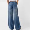 Women's Solid Color Jeans Casual and Versatile Loose Wide-leg Jeans