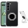 Case for Samsung Galaxy A05s - BOOLING - Transparent Shockproof Silicone with Octagonal Metal Stand