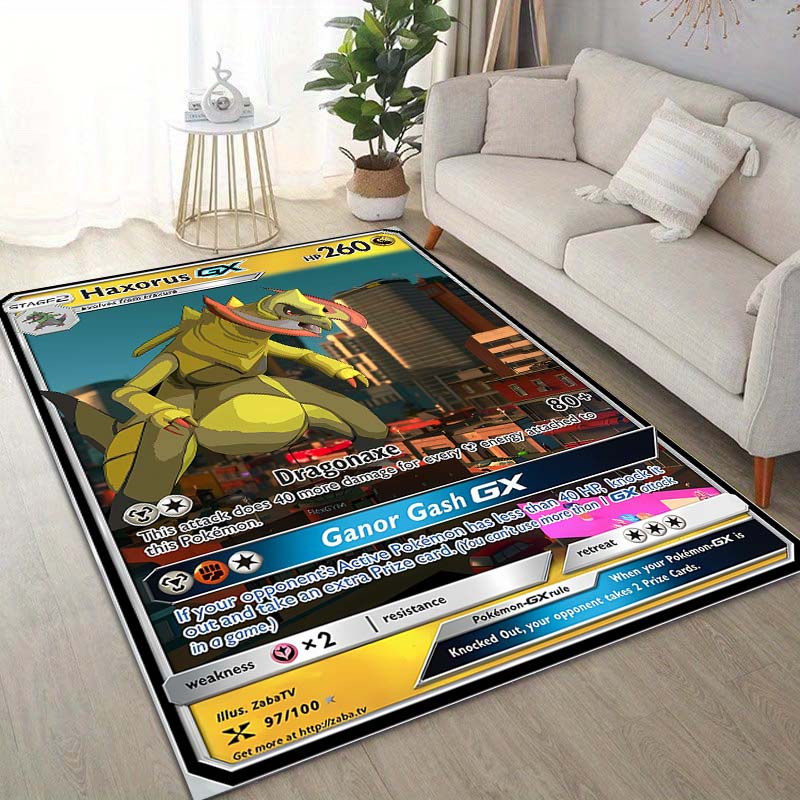 1PC Pokémon Game Cards Print Carpet for Living Room Bedroom Kid's Room Home Decor Area Rug Non-slip Mat Sofa Cloakroom Mat