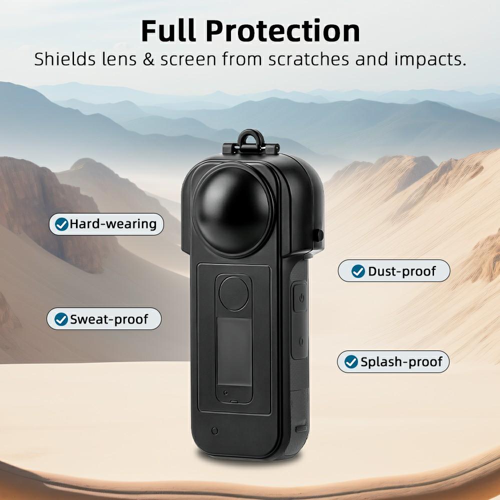 FLYMILE For Insta360 X5 Action Camera Anti Scratch Plastic Lens Cap Flip Lens Protective Cover