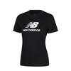 New Balance Женская футболка с коротким рукавом SPORTS ESSENTIALS с логотипом из джерси, черная, WT41502 BK