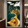 New Chinese Golden Deer Rich Tree Canvas Painting Wall Art Luxury Gold Flowers Posters Prints for Corridor Interior Decor Quadro