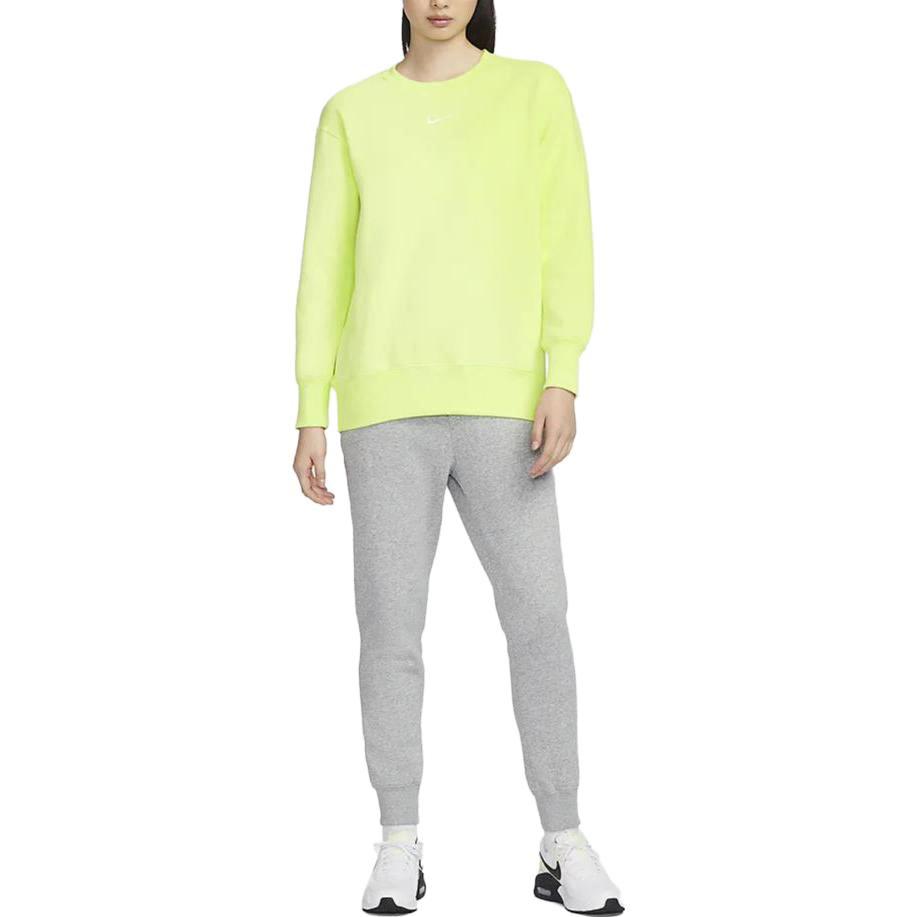 Nike Спортивная флисовая толстовка Phoenix Solid Color Crewneck Женская толстовка Light-Lemon-Yellow DQ5734-736