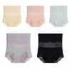 Высокая талия кружевные бесшовные трусы лист утягивающие трусы эластичное корректирующее белье для живота женское