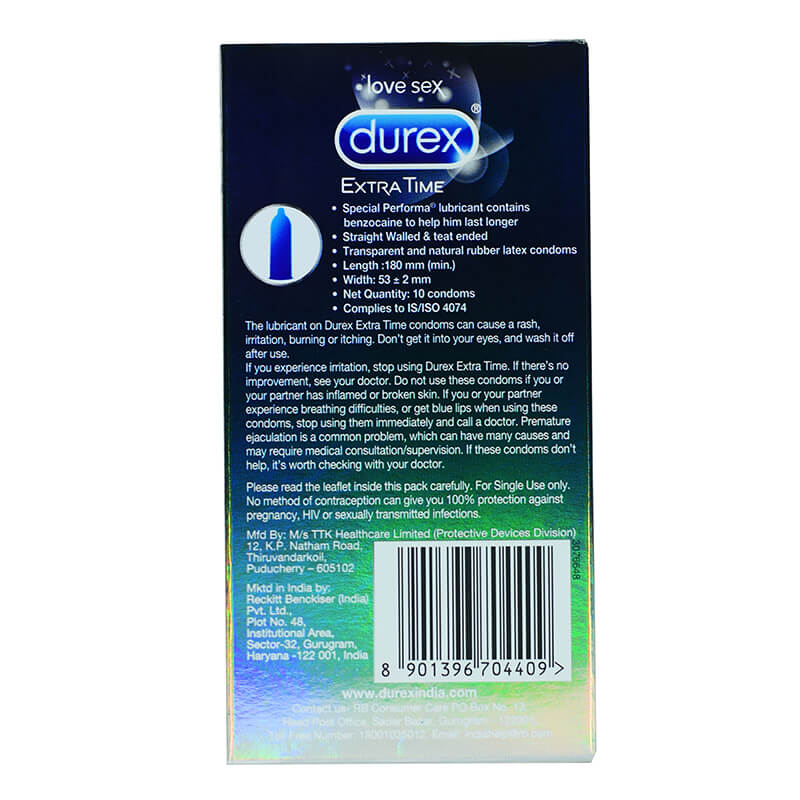 Презервативы Дюрекс продолжительное удовольствие (10 шт), Extra Time, Durex