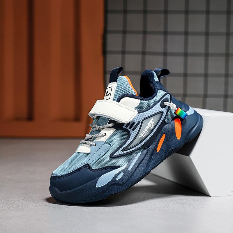 1879 обувь для мальчиков осень и зима кожаные кроссовки для детей среднего и старшего возраста детские весенние сетчатые дышащие кроссовки для бега для мальчиков