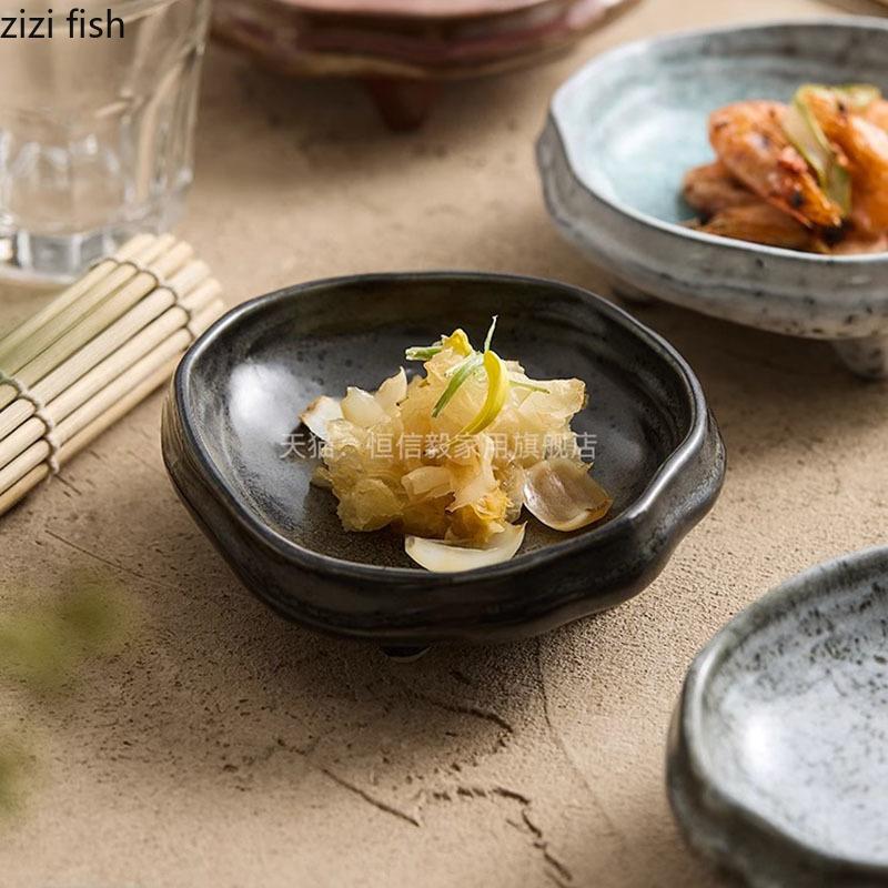 Винтажная керамическая обеденная тарелка, креативная нестандартная тарелка для суши, десертная тарелка, тарелки для закусок, специальная ресторанная посуда