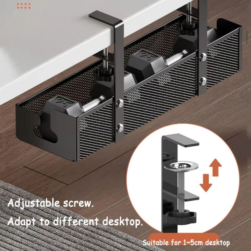 No Drill Under Table Storage Rack Shelf Desk Wire Organizers New Cable Management Tray