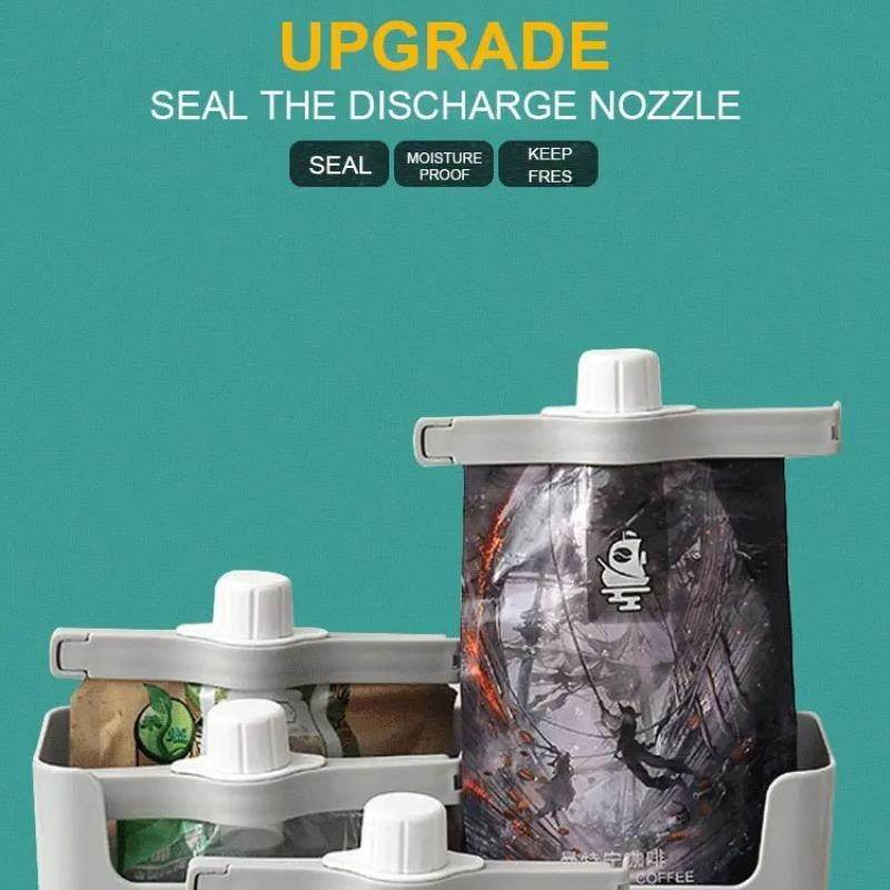 Screw Cap Sealing Clip Kitchen Seasoning Bag Milk Powder Salt Bag Sealing Clip Reuseable Snack Food Dispenser Nozzle with Lid