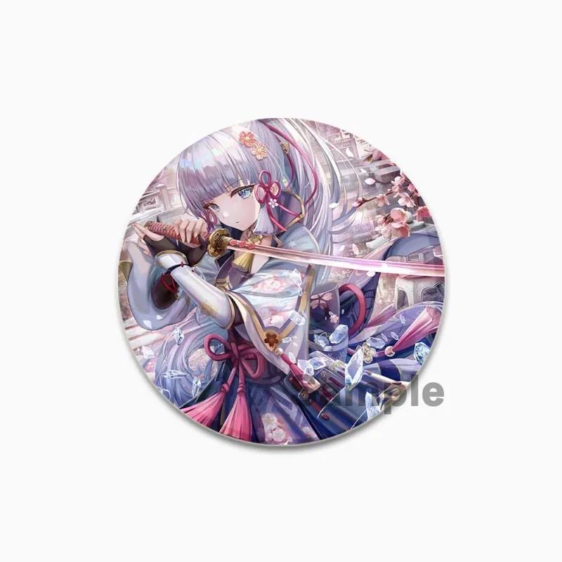 32/44/58 мм значок Камисато Аяка из мультфильма милые жестяные броши ручной работы креативные эмалевые булавки для одежды рюкзак подарочные ювелирные изделия аксессуары