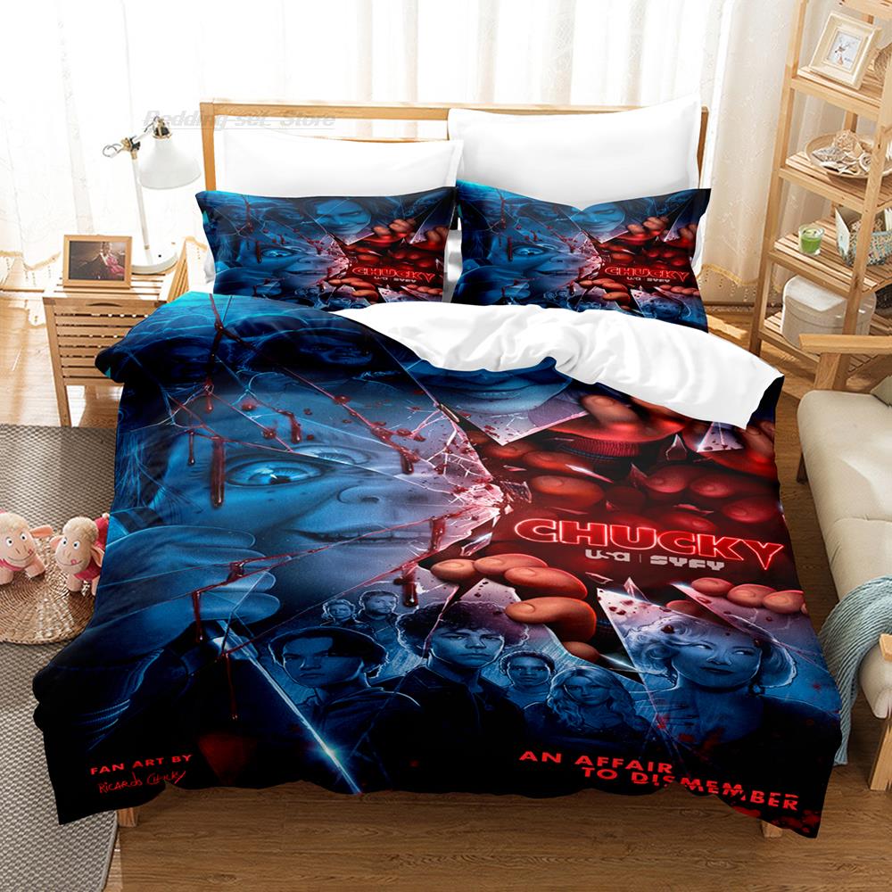 Chucky Bedding Set Single Twin Full Queen King Size Bed Set Aldult Kid Bedroom Duvetcover Sets 3D Halloween