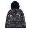 Autumn And Winter Beanies Women Fashion Sequins Knitted Hat Femal Flashing Beanie Girls PomPom Hats