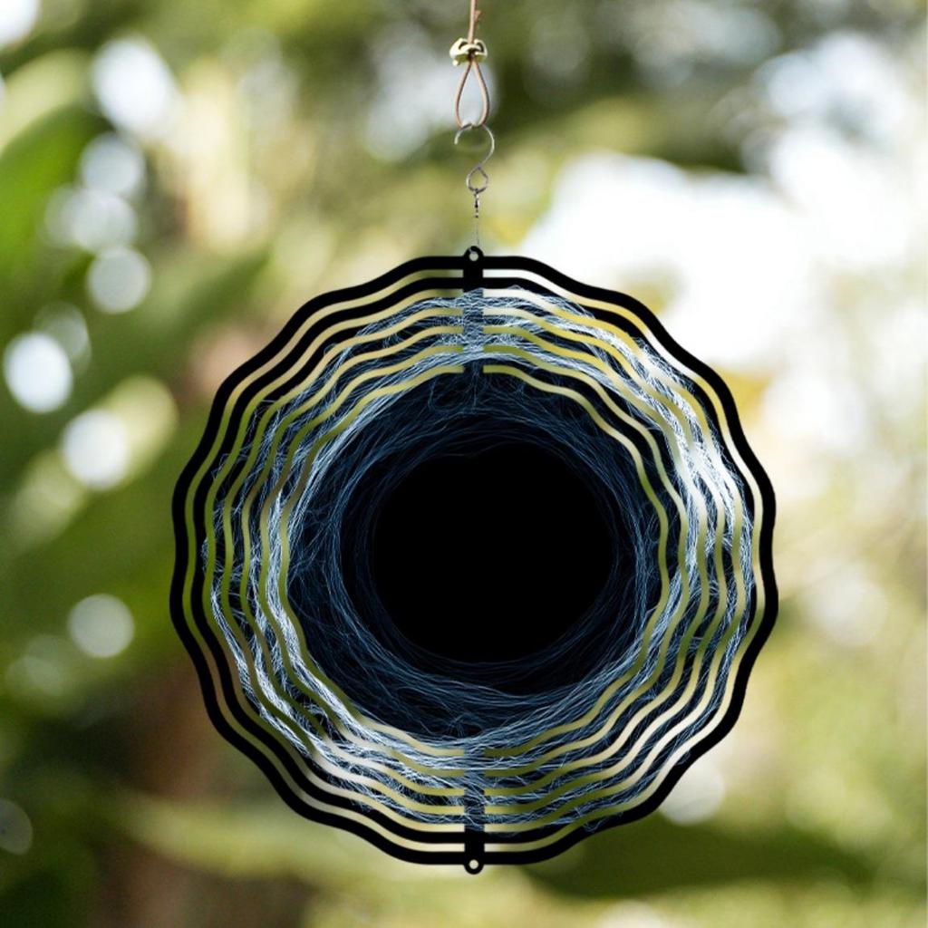 10-дюймовый черно-белый ветряной спиннер, уличный декор, вращающийся на 360 градусов крючок, подвесное садовое украшение для весны и лета, креативная идея для подарка