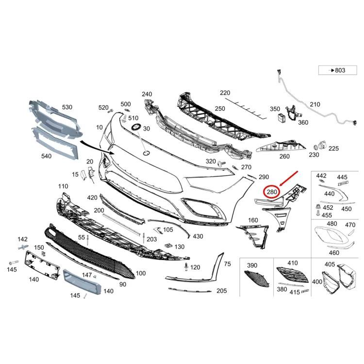 Front Bumper Bracket 1188855903/1188856003 for Mercedes-Benz W118 (2014-2025)
