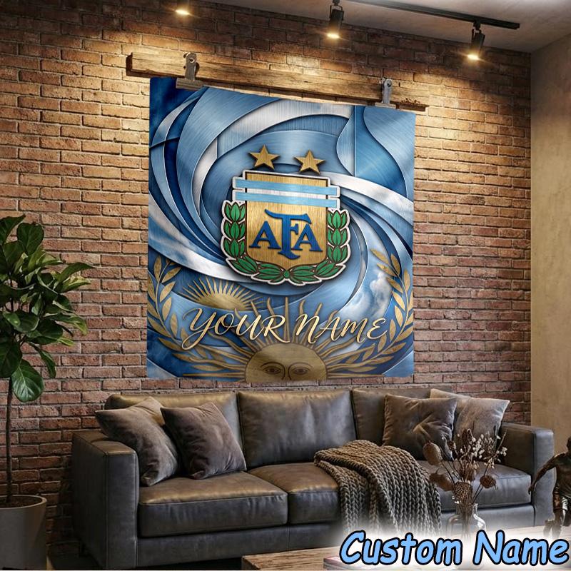 Custom Name Argentina football team Tapestry Room Decoration Wall Hanging for Living Room Bedroom, dormitory, Birthday and Christmas gifts