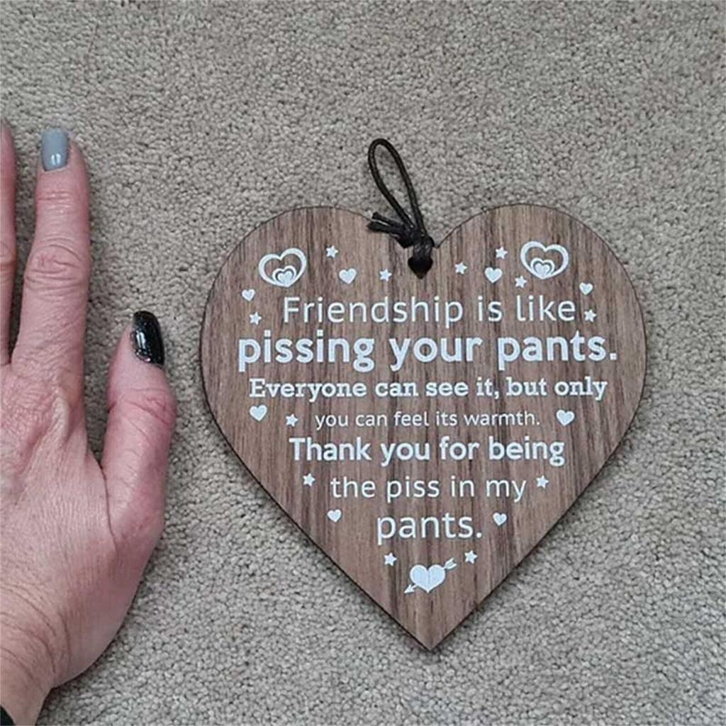 Дружба писает штаны смешная деревянная табличка лучший друг подарок