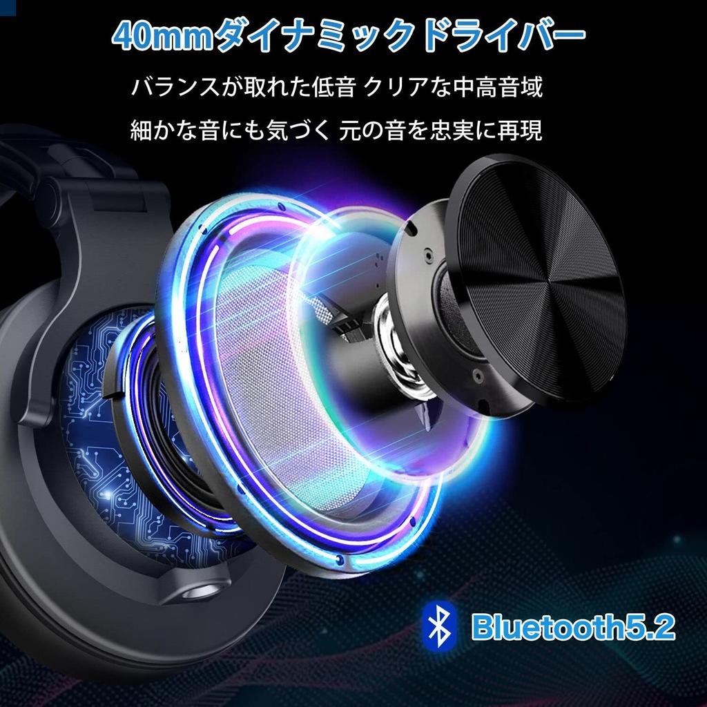 OneOdio A70 Bluetooth Wireless Up To 72 Hours of with Wired and DJ Detachable Studio Headphones, Over-ear Headphones, Playback, Microphone, Wireless,