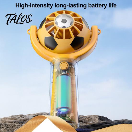 Talos Soccer Neck Fan, Portable Mini Handheld Fan with Lanyard, Football Shape Cooling for Outdoor Sports, Gift