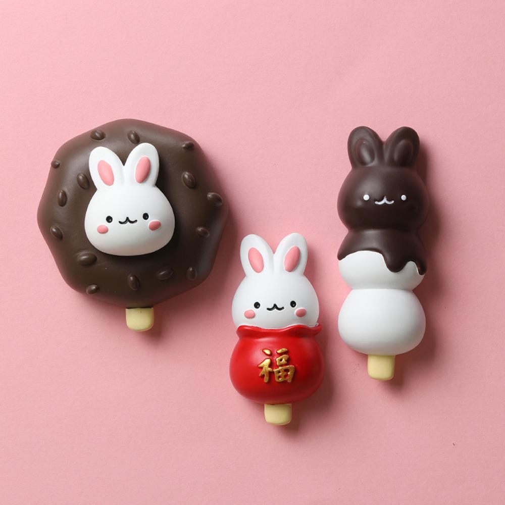 Bunny Magnetic Fridge Sticker Creative DIY Resin Cartoon Cute Personality Design 3D Home Decorations Ornaments Various Styles