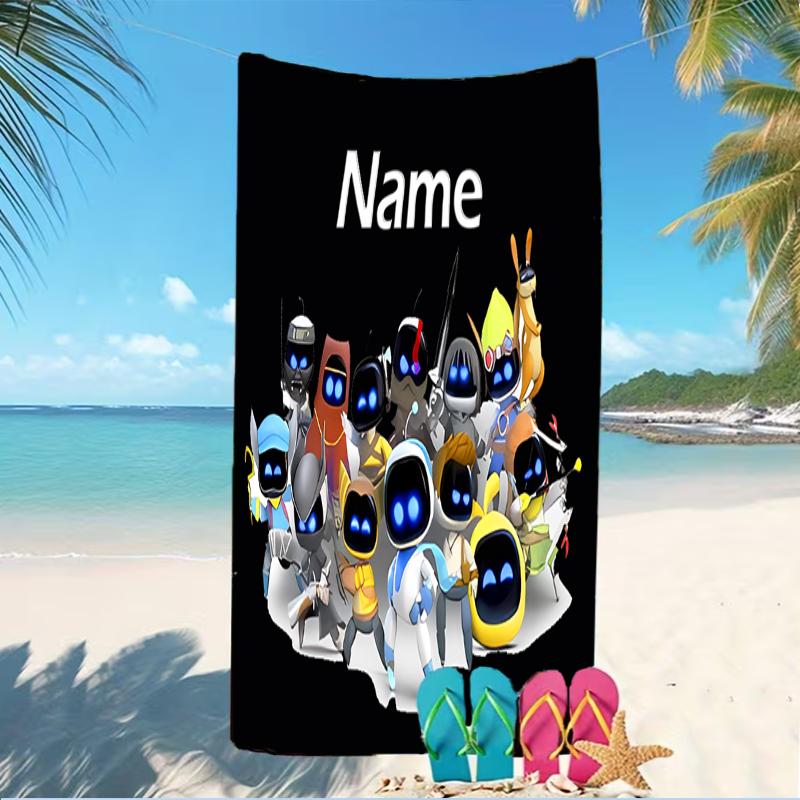 Customizable personalized beach towels Astro Bot themed designs.Suitable for the beach, yoga, sports;ideal as beach accessories