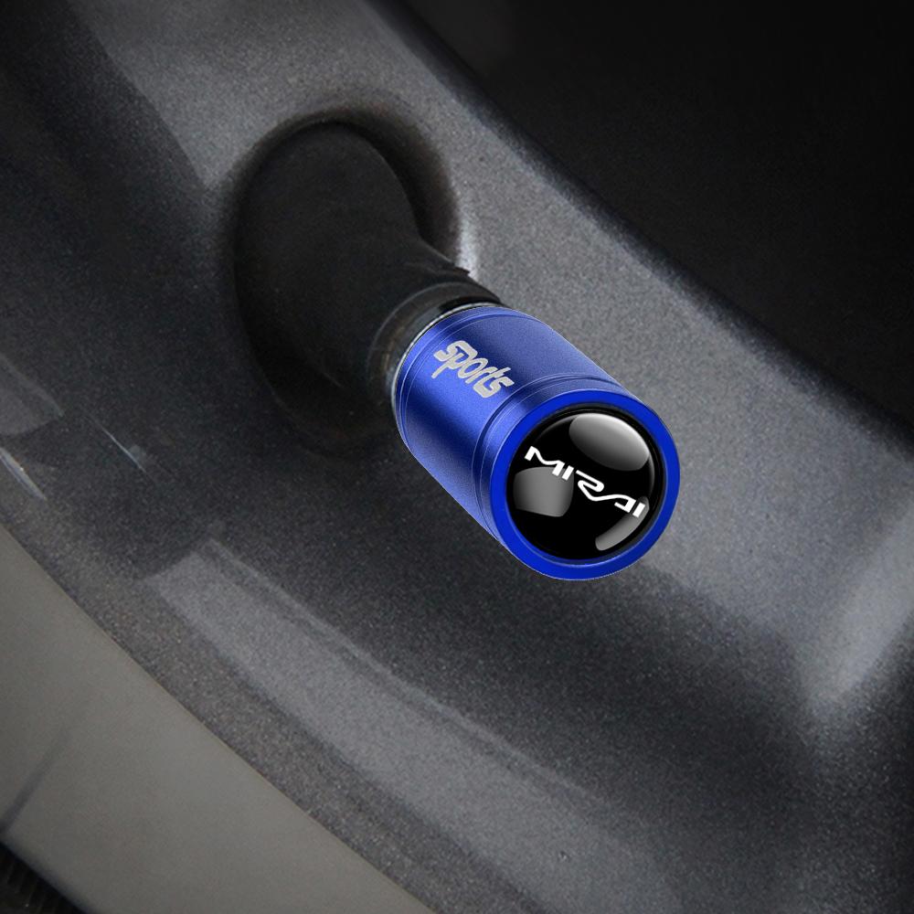 LEKR1 4pcs Aluminum Alloy Car Tire Valve Caps Wheel Dust Caps For Toyota 4runner Harrier Venza Yaris Cross Auris Avensis Chr Rav4