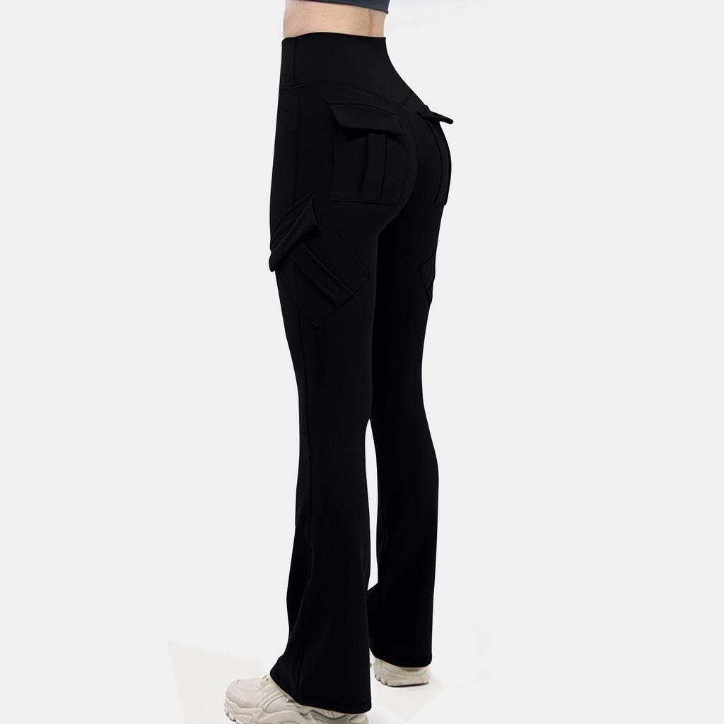 Women's Yoga Pants Solid Color Hip Lifting Work Pants Flared Pants High Waisted Yoga Pants