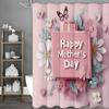 Happy Mother's Day Floral Butterfly Scented Shower Curtain, Bathroom Decorative Shower Curtain, Waterproof Shower Curtain with H