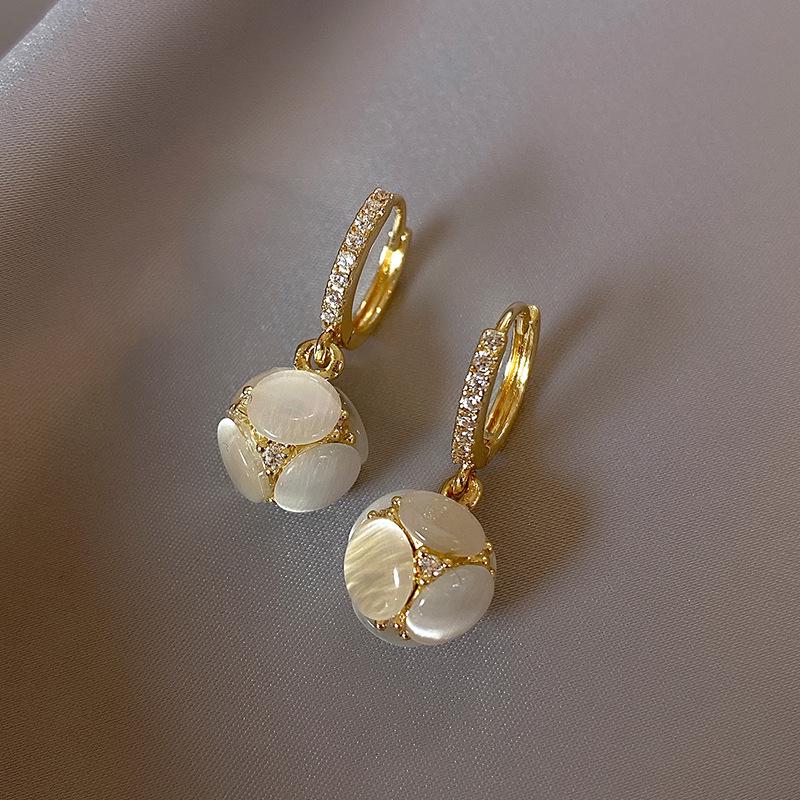Изысканные серьги-гвоздики с кошачьим глазом: Модный, Высококлассный Дизайн для Женщин, Осень/Зима 2021