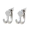 Silver Plated Hip Hop Korean Hoop Earring Geometric Stud Earring Men Earring Ear Jewelry