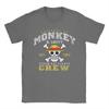 Vintage Straw Hat Pirate Crew Monkey D luffy TShirts for Men O Neck 100 Cotton T Shirts Ones Pieces Tees Classic Clothing