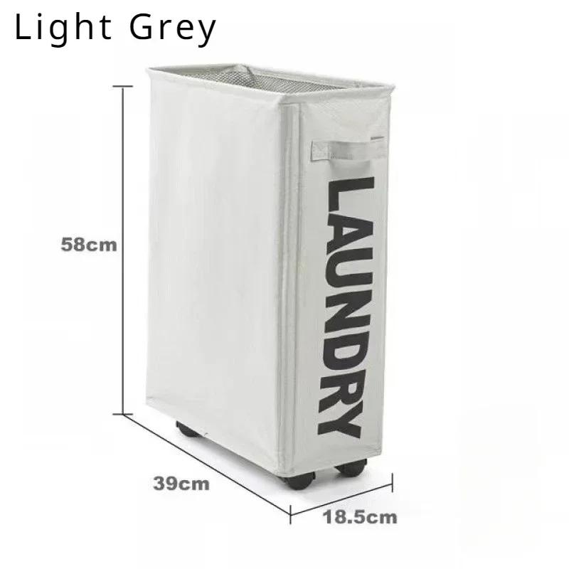 Laundry Basket Foldable Dirty Clothes Basket Yoga Storage Bags Clotheing Organizer Home Assortment Box With Wheel Narrow Boxs