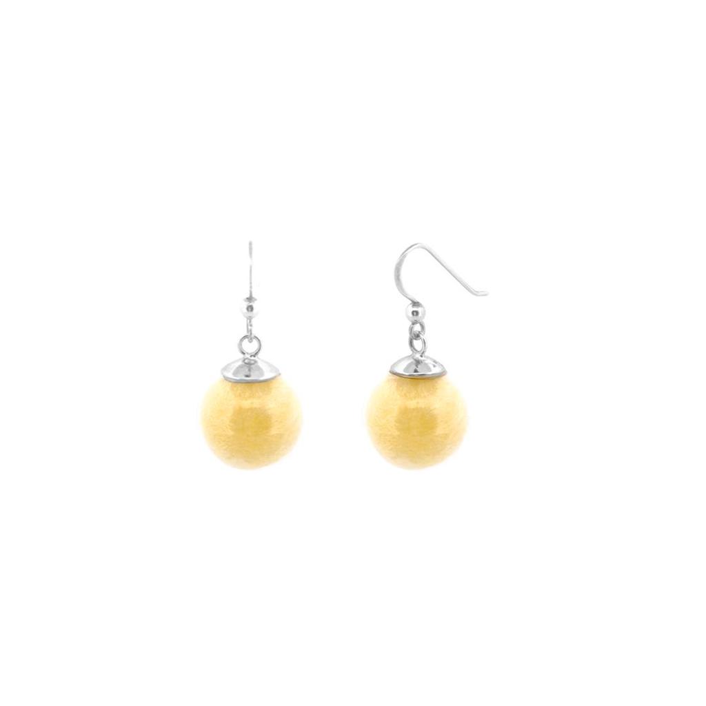 zakkaism Yellow Cotton Candy Hook Earrings - Handmade 925 Sterling Silver Jewelry for Women's Gift
