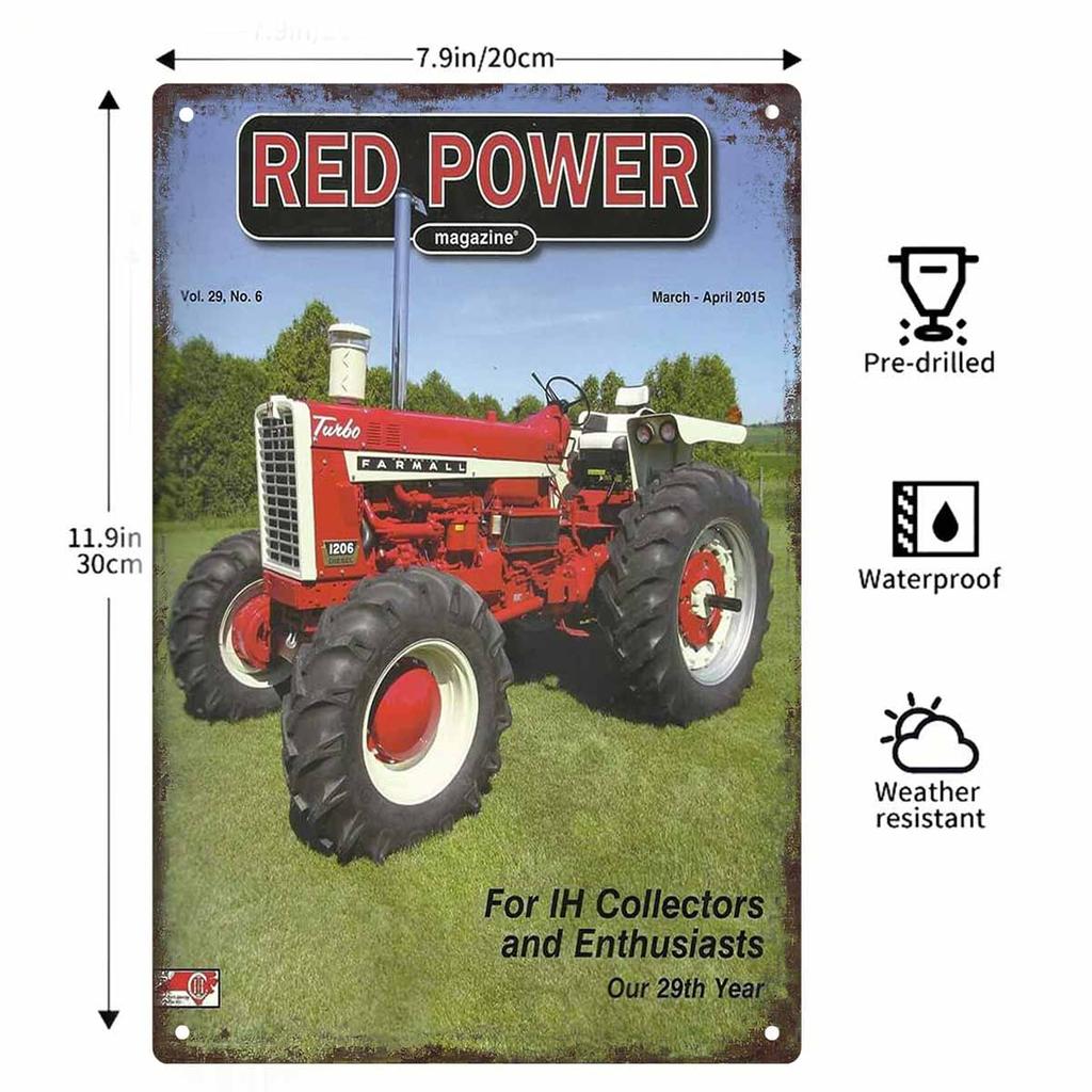 Green Tractor Resting Under a Tree After a Long Day Vintage Metal Wall Sign Decor Poster Frames Garage Living Room