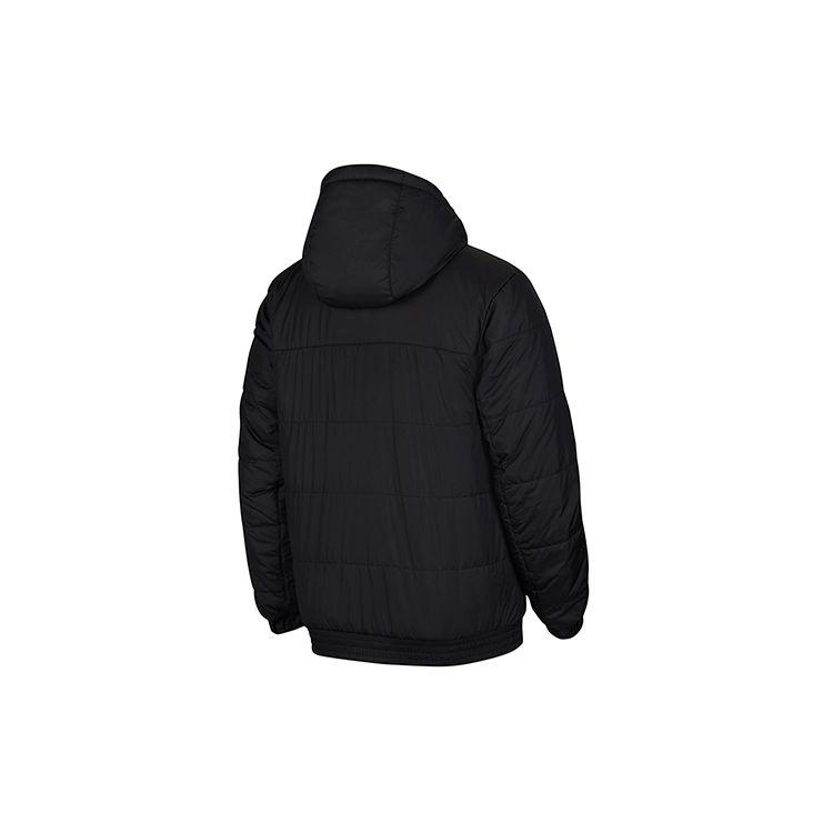 Nike Теплая удобная повседневная спортивная хлопковая куртка с капюшоном с цветными блоками, мужская верхняя одежда, черная CV9187-010